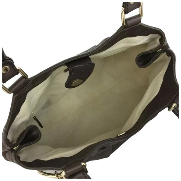 GUCCI: GUCCISsima Sukey GG Logo Tote Hand Bag Brown #1387 - Picture 9 of 11